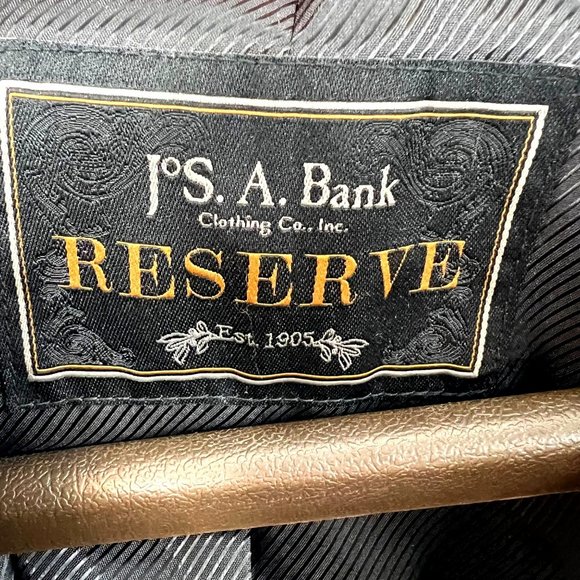 Jos A Bank Reserve Coat Topcoat size 44 Regular Black Cashmere - Picture 6 of 7